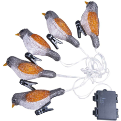 Acrilico Stringa di luce per uccelli Batteria impermeabile Scatola di batteria Luce decorativa Impermeabile IP44 Bianco Giallo Spedizione senza precio