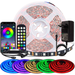 Striscia LED 5050 SMD 5 m RGB LED 300 LED striscia di controllo APP e telecomando funzione musicale per TV, soggiorno, festa, camera da letto, precio