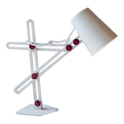 Lampada Operativa Da Tavolo 1 Luce E27, Bianco Opaco, Viola en oferta