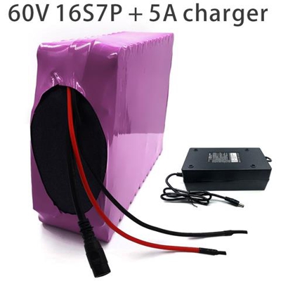 24.5ah 16s7p 60v Batteria E-bike Ebike Bicicletta Elettrica Li-ion Motocicletta Triciclo Personalizzabile 240x190x70mm