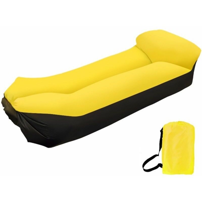 Divano gonfiabile da esterno con cuscino d'aria Divano gonfiabile portatile Letto per dormire impermeabile per viaggi e campeggio (giallo).