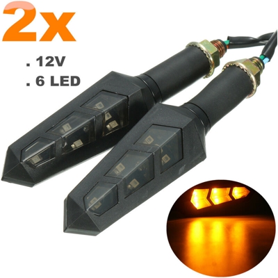 Indicatore di direzione 2Pcs 6LED per moto universale