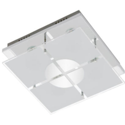 PLAFONIERA 4 LED - 3W-250LM-3000K CROMO/VETRO SATINATO - Briloner precio