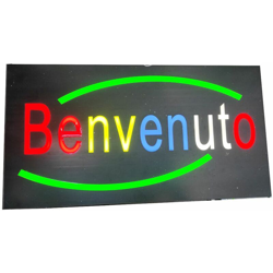 B&s - Insegna luminosa a led con scritta benvenuto per bar negozio ufficio características
