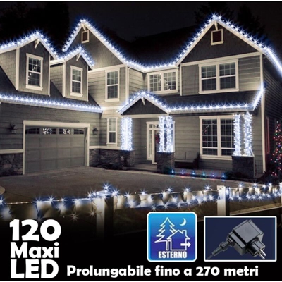 Stringa 120 Led+Flash-Ip44 Prolungab. B.Fredd
