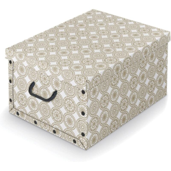Kasanova - Scatola Salvaspazio 39x24x50 Cm Con Maniglie Ella, Beige Beige en oferta