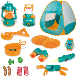 Bakaji - Playset Campeggio Tenda Po-up Gioco Fornellino Lanterna Luci Suoni e Accessori en oferta