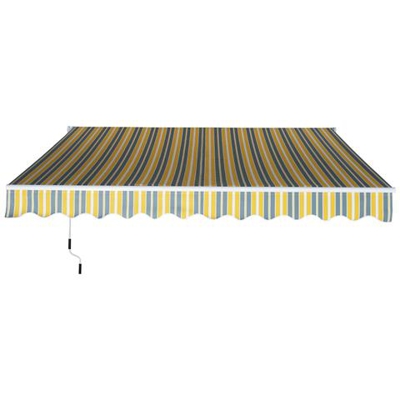 Tenda Da Sole Avvolgibile A Braccio Manuale A Parete, Grigio E Giallo, 3.5m