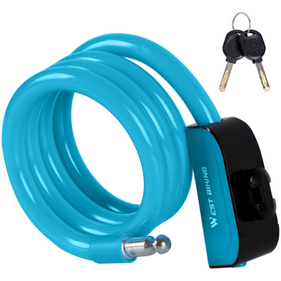 West Biking - Cavo PVC bicicletta blocco, blu