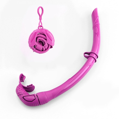 Tubo per respirazione umida per adulti pieghevole in silicone AS-600, rosa rossa