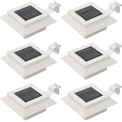 vidaXL Lampade Solari da Esterni 6 pz a LED Quadrate 12 cm Bianco - Bianco