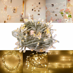 10M 100 LED Luci a stringa per albero di Natale Impermeabile 8Modes Lampada da festa decorativa per la casa di nozze Decorazioni natalizie Spina UE en oferta