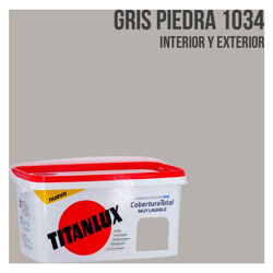 Secchio di vernice a copertura totale da 4 litri | Pietra grigia - Pietra grigia - Titan precio