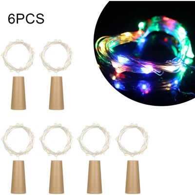 4.5V 1.2W 2m 2 LED Stringhe di filo di rame Luci Luce ambientale in sughero IP65 Impermeabile,colorato 6 pezzi - colorato 6 pezzi