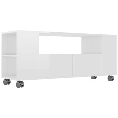 Mobile Porta Tv Bianco Lucido 120x35x43 Cm In Truciolato