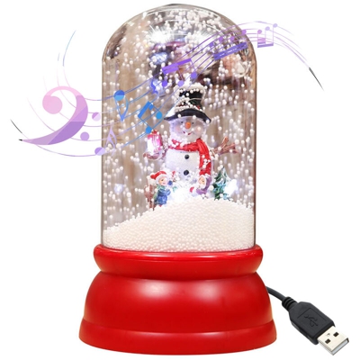 TZ19A-2 Cilindrico da neve galleggiante rosso chiaro (senza batteria) con cavo USB, adattatore standard americano, 3 musica