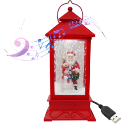 MT18A Old Man Hugs Snowman-Red Christmas Little Lighthouse (senza batteria) con cavo USB, adattatore standard USA, 3 musica en oferta