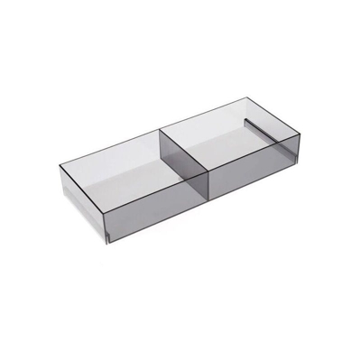 Reggimensola trasparente con supporto elegante effetto vetro satinato color opalino 85x30x52mm - 906 Reggimensola