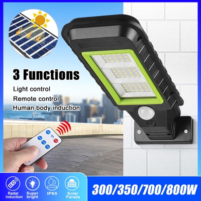 IP65 Impermeabile LED Pannello solare Lampione stradale Radar Induzione Sensore di movimento Lampada da parete solare + Telecomando (72LED)