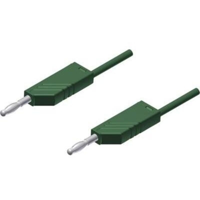 SKS Hirschmann MLN 25/2,5 GN Cavo di misura [Spina a banana 4 mm - Spina a banana 4 mm] 25.00 cm Verde 1 pz.