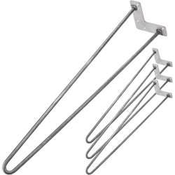 PrimeMatik - Piedi per tavolo e mobili stile vintage Piedi in acciaio 2 pali 71 cm 4-pack precio