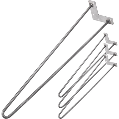PrimeMatik - Piedi per tavolo e mobili stile vintage Piedi in acciaio 2 pali 71 cm 4-pack
