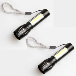 Thsinde - Confezione da 2 torce torcia, LED USB ricaricabile Potente lampada militare COB Torcia zoomabile portatile per officina garage, campeggio, precio