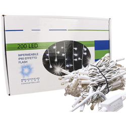 LEDLUX NN3205F Tenda Luminosa Da Esterno Professionali 200 Luci 5M Colore Bianco Freddo Effetto Cascata Con 40 Tende IP65 Prolungabile características