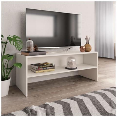Mobile Tv Bianco 100x40x40 Cm In Truciolato