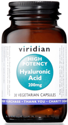 VIRIDIAN HYALURONIC ACID HIGH POTENCY 30 CAPSULE VIRIDIAN ACIDO IALURONICO ALTA CONCENTRAZIONE características