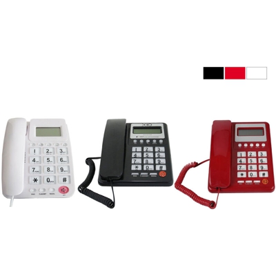 B&s - Telefono fisso con tasti grandi da tavolo display funzione calcolatrice casa