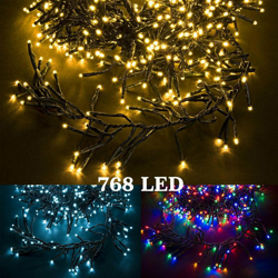 Bizzotto - Luci Led per Albero di Natale Catena Cluster Luce Calda Fredda Multicolor 768 - Colore della luce: Luce Classica características