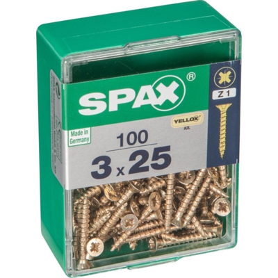 Lotto 100 Viti A Testa Svasata In Acciaio Pozidriv Testa, Raggio ?3 Mm X Mm L.25 - Spax