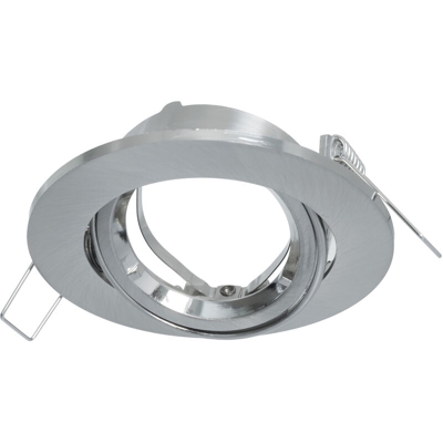 Zeitnet Inc. - Porta faretto tondo orientabile silver incasso 80mm supporto lampade LED GU10
