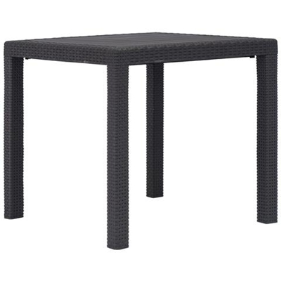 Tavolo Da Giardino Marrone 79x79x72 Cm In Plastica Stile Rattan