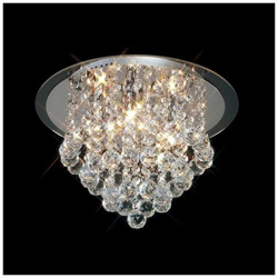 Plafoniera A Filo 4 Luci Cromo Lucido, Finiture In Acrilico, Cristallo en oferta