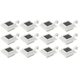 Lampade Solari da Esterni 12 pz a LED Quadrate 12 cm Bianco - Bianco - Vidaxl características