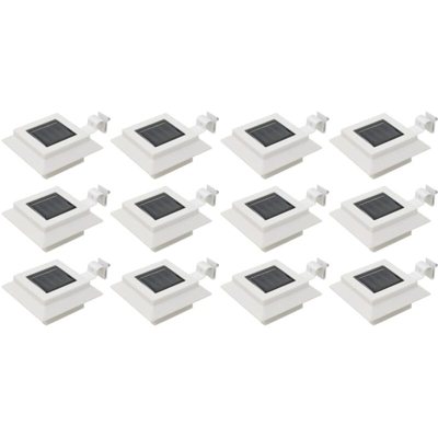 Lampade Solari da Esterni 12 pz a LED Quadrate 12 cm Bianco - Bianco - Vidaxl