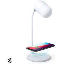 Lampada LED con altoparlante Bluetooth e caricabatterie senza fili Bianco 146268 Bianco Bianco características