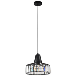 Lampada A Sospensione Industriale E Retrò Nera 1 Luce Con Paralume Nero E Trasparente, E27 precio