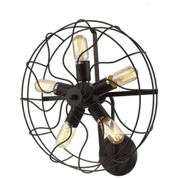 Applique A Gabbia 5 Luci E27 Nera en oferta