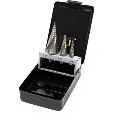 Tre punte a gradino HSS Punte coniche per trapano Forare Fresare Alesare Svasare