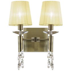 Lampada Da Parete Switched 2 + 2 Luci E14 + G9, Ottone Antico Con Sfumature Bronzo Morbide E Cristallo Trasparente precio