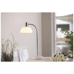 Lampada Da Tavolo A 1 Luce Cromo, Vetro Bianco E Flex, E14 precio