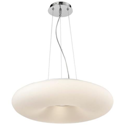 Sospensione Moderna A Sospensione Cromata, 4 Luci Bianche Con Paralume Bianco, Attacco E27 en oferta