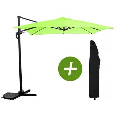 Parasol Garden Deportato ''''sun'''' - Square - 2,5 X 2,5 M - + Copertine Verdi