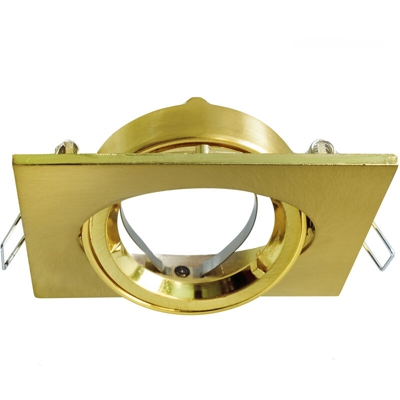 Porta faretto quadrato orientabile oro incasso soffitto 80mm supporto LED GU10