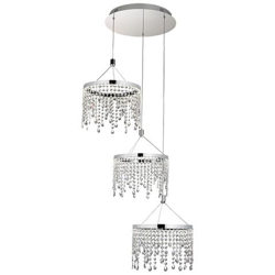 Sospensione A Soffitto A Goccia In Cristallo A 3 Luci A Led Integrata Cromata precio
