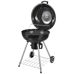 Barbecue A Carbonella Con Coperchio E Termometro Doppia Griglia In Metallo Nero precio