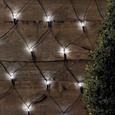 Rete luci di Natale esterno decorativa 50 led energia solare batteria lunga durata pannello | Bianco